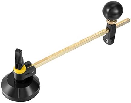Adjustable Heavy Duty Glass Cutter, Round Cutter with Suction Cup Round (40CM)