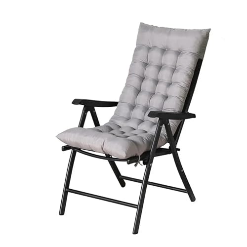 USOHJZ Cojin para Tumbona Cojín de Asiento Antideslizante for Mecedora, cojín for Silla reclinable, cojín for Silla de jardín, cojín Largo con Funda for Casco de Silla Colchoneta Hamaca Jardin(Grey)