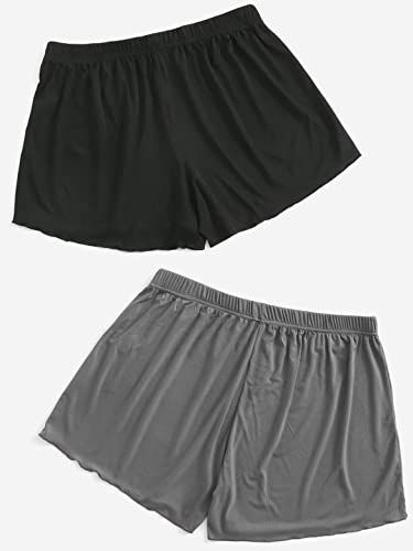 Image of Floerns Women's Plus Size Solid Pajama Shorts 2 Pack Soft Lounge Sleep Shorts