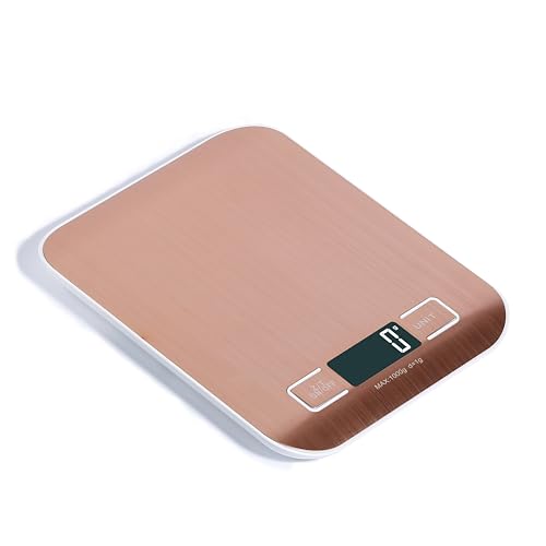 Digital Kitchen Scales - Batteries Included -Rose Gold