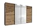 Produktbild lifestyle4living Schwebetürenschrank in Planken-Eiche, 2 Synchron-Türen, 300 cm | Hochwertiger Kleiderschrank mit 4 Schwebetüren, Einlegeböden & Kleiderstangen