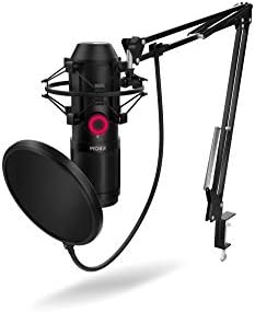 KROM KAPSULE – Micrófono de condensador USB con doble cápsula, patrón cardioide, filtro antipop y soporte antivibración para streaming, podcast y grabación – Negro