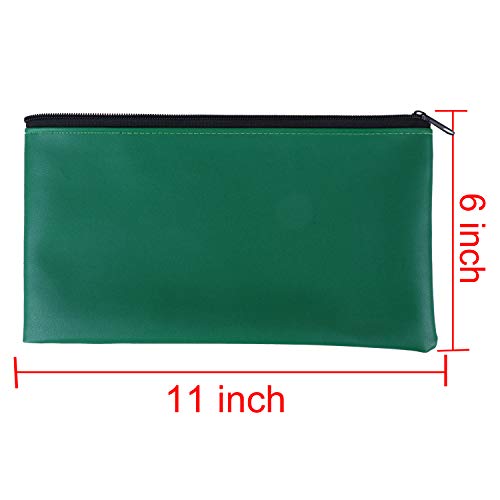 Tongnian 14 Pack Security Bank Deposit Bag 7 Colors Zippered Money Bags,Leatherette Cash Bag,Utility Coin Bag for Business, Household, School or Personal Use,11x6 inch