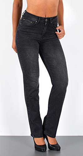 ESRA-Damen-Jeans-Hose-Damen-Jeanshose-gerader-Schnitt-Straight-Fit-bis-Uebergroesse-G600