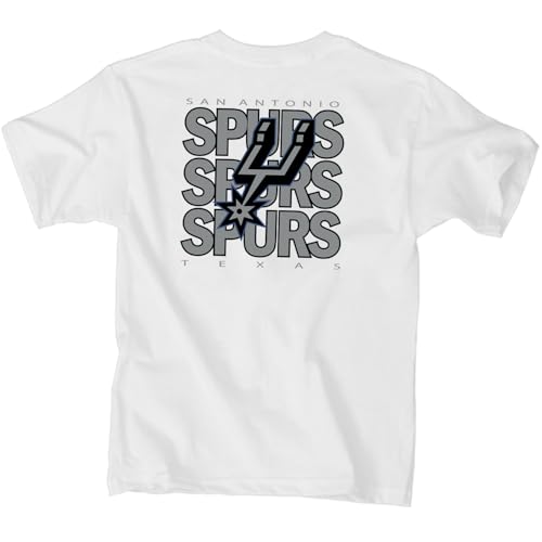 San Antonio Spurs NBA Officially Licensed Youth T-Shirt Front/Back Press White, X-Large by Blue 84 - Used condition - Image 4