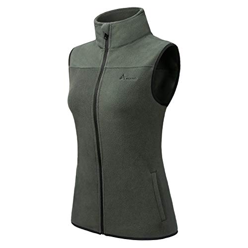 ANIVIVO Golf Vests for Women Thermal Sleeveless Vests Outerwear with Pockets& Women Fleece Vest Lightweight(Green,M)