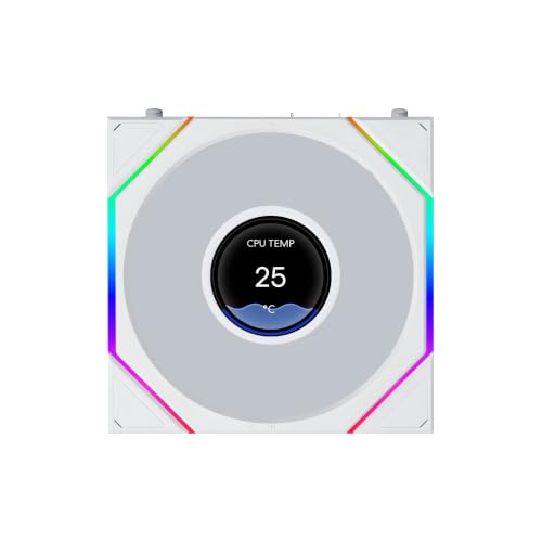 Image of Lian Li UNI Fan TL LCD Flex 120 ARGB PWM Fan, (NOT Reverse) White
