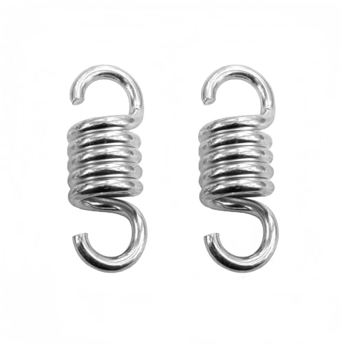 Floatdream 2 Stücke Feder Hängemattenfeder, Hängesessel Federhängematte, Schaukelstuhl Feder, für Aufhängen der Hängematten-Sandsackhalterung der Veranda (Silber) Floatdream 2 Stücke Feder Hängemattenfeder, Hängesessel Federhängematte, Schaukelstuhl Feder, für Aufhängen der Hängematten-Sandsackhalterung der Veranda (Silber)
