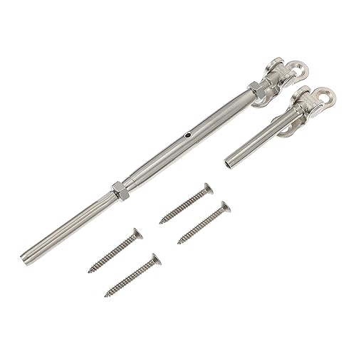 Kit de tensores para cables de barandilla KALLORY de acero inoxidable para poste de madera y escaleras, resistente para líneas de cable en terrazas miniatura 1