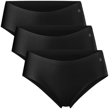 DANISH ENDURANCE Unsichtbarer Hipster Slip Damen, No-Show, 3er & 5er Pack | Unsichtbarer Hipster Slip, feuchtigkeitsableitende Mikrofaser, Etikettenlos & Rutschfest für Alltag & Sp