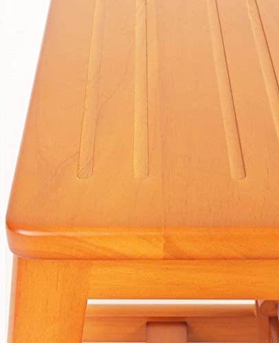 Taburete de escalera de madera marrón con 2 peldaños para hogar 4
