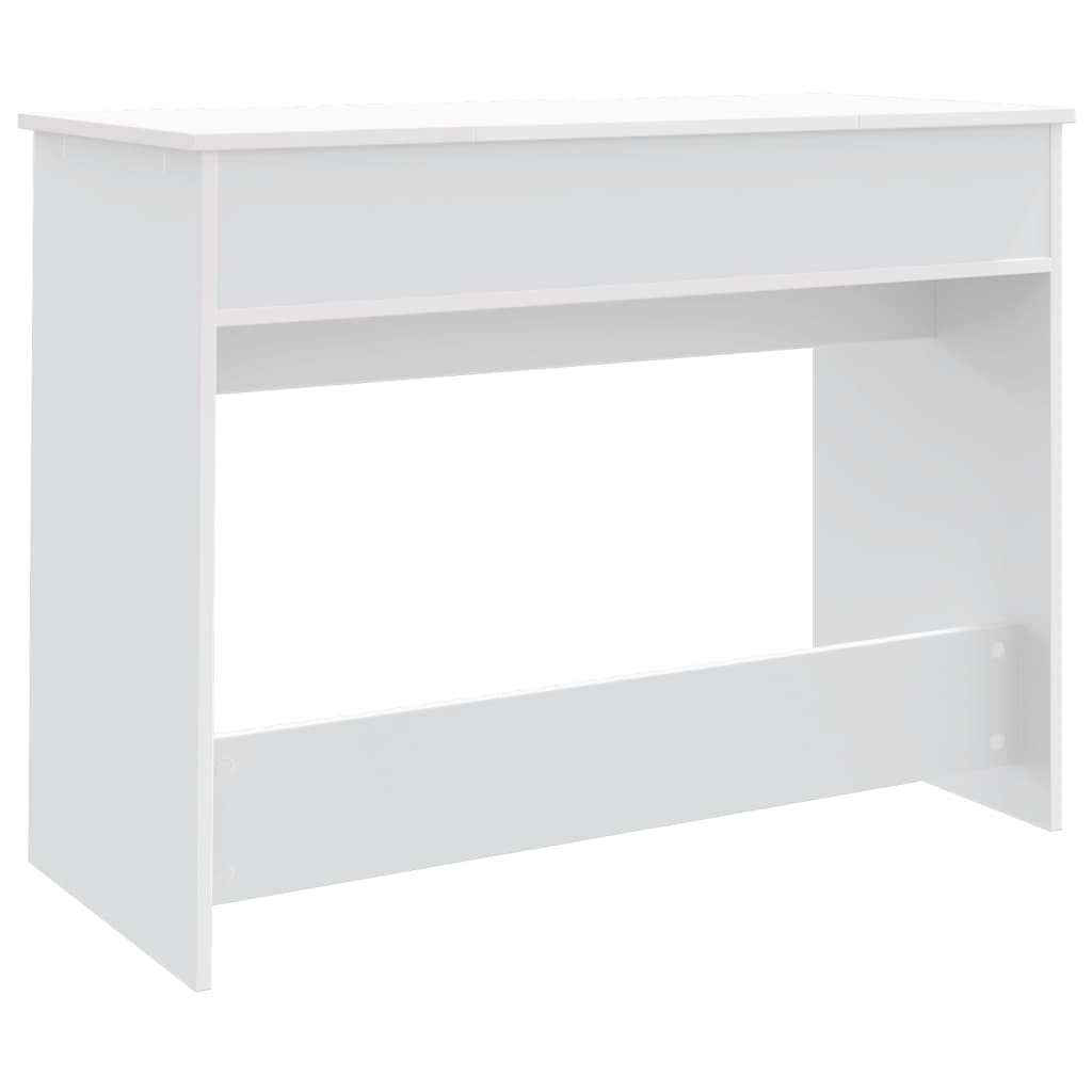 Tocador con espejo blanco de madera, cristal, 100 x 45 x 76 cm, espacio de maquillaje con cajón, espacio de almacenamiento para dormitorio, baño, niña, habitación juvenil