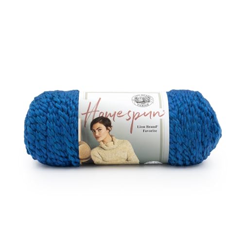 Image of Lion Brand Yarn Homespun Yarn, Soft Bulky Yarn for Knitting, Crocheting, and Crafting, 1 pack, Montana Sky