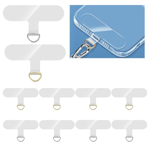 HIQU and HIST 10 Pcs Phone Tether Tab,Universal Phone Lanyard Patch, Phone Lanyards Replacement Part for Cell Phone Strap,2 Colors