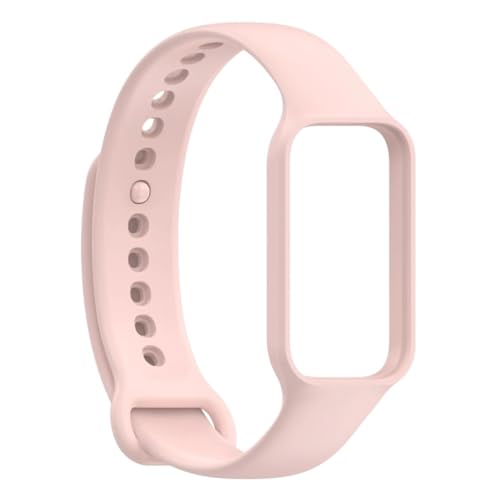 [MEVMEVGNLN] 2in1 Fit For Xiaomi Band 8 �A�N�e�B�u�E�H�b�`�o���h �V���R���X�g���b�v �t���[���v���e�N�^�[�V�F���t�� For Redmi Watch2 �Ή�(Pink,For Mi Band 8 Active)