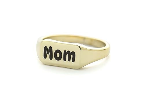 Bague Maman gravée or 14k un cadeau unique chargé d'amour éternel