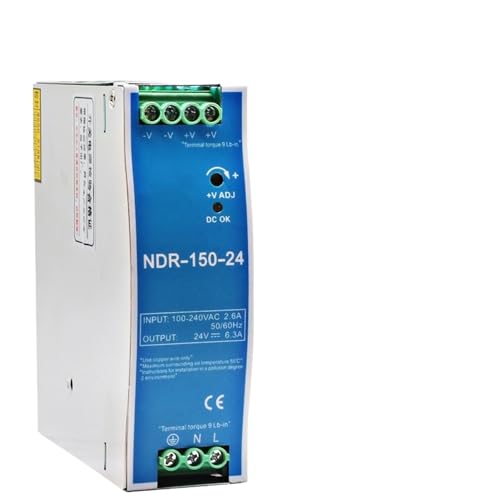 Fuente alimentación carril DIN NDR-150W-24V transformador AC a DC industrial 5.2A
