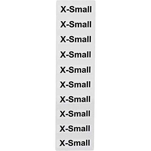 XS Clothing Labels – Clear Size Strip Stickers with Black Text, 1.25 x 5 Inch Adhesive Labels, 125 Total Stickers for Retail Apparel, Clothing Organization, and Inventory – Made in The USA - Thumbnail 5