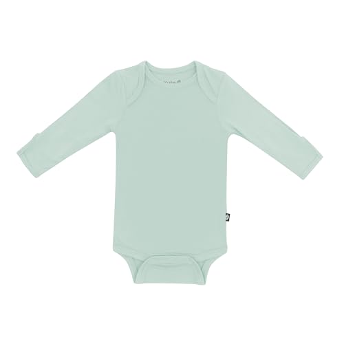 KYTE BABY Unisex Long Sleeve Bodysuit, Rayon Made From Bamboo (0-3 Months, Sage)