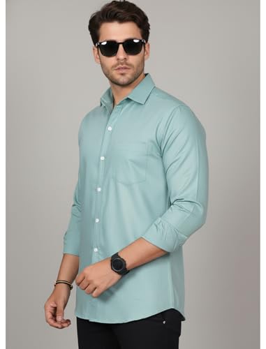 Image of Diverse Men's Solid Formal Shirt | Premium Poly Cotton Full Sleeve Regular Fit Shirt for Men | Stylish Office, Business & Casual