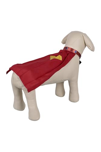 Yulefly Hundekostüm Superdog roter Umhang Kleidung Haustier Outfits Cosplay Halloween Karneval M