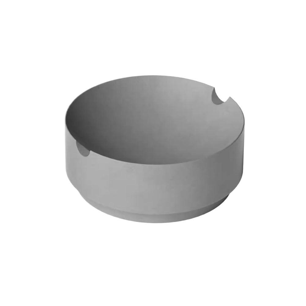 Indoor Decorative Round Cement Ashtray Clear Water Concrete Sturdy for Home Office Restaurants Balcony and Outdoor Spaces etc for Desktop(Gris)