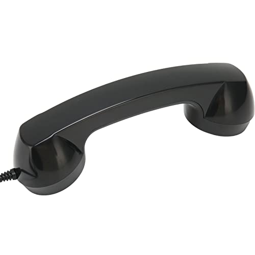 Zunate Retro-Telefonhörer, 3,5-mm-Telefonhörer-Handyempfänger-Mikrofon für Mobiltelefon-Smartphone, mit Antworttaste, Tonschalter (Schwarz)