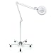 Produktbild Lupenleuchte, HaroldDol Lupenlampe Kosmetiklampe Arbeitsplatzlampe, 5 Dioptrien Lupe mit Licht - mit Klemme, Dimmbar Tischklemme Lampe 22W mit Ständer und Rädern