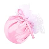 Riismen Men's Shiny Satin Panties Drawstring C-String Pouch Briefs Chastity Cover Sissy Lingerie Pink One Size