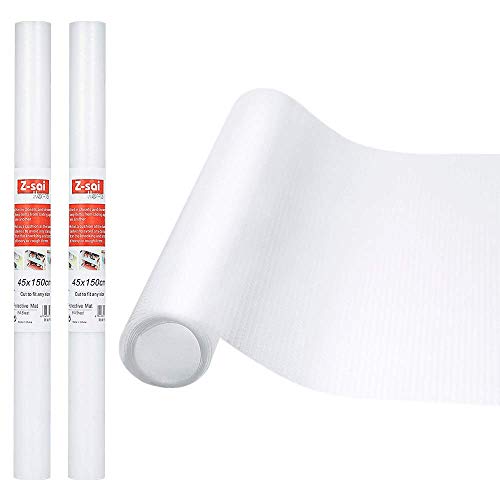 BONAOK Tapis de Tiroir de Cuisine, Lot de 2 DIY Tapis antidérapant de étagère/réfrigérateur EVA Transparent 45 x 150 CM