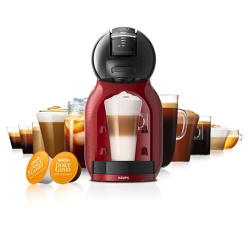 NESCAFÉ Dolce Gusto Mini Me von Krups, kleine automatische Kaffeekapselmaschine, heiße und kalte Getränke, 15 Bar Druck, 0,8 Liter Wassertank, Eco-Mode, Cherry Rot/Schwarz, KP123H 2