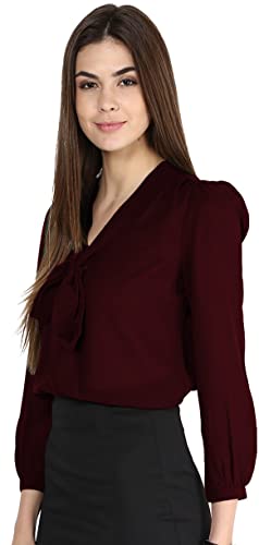 Image of Girls Bishop sleeves V-neck tie up top-71