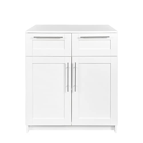 Foobrues White Floor Standing Two Door Storage Cabinet With Movable Layers, Suitable For Kitchens, Bathrooms, And Restaurants #TOP5