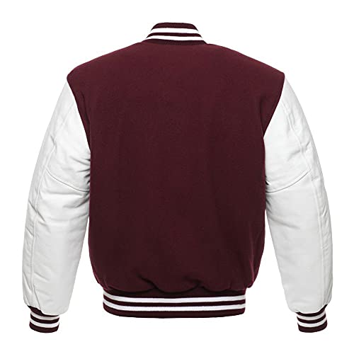 Bomber Jacket Baseball Letterman Varsity Jackets Genuine Leather Sleeves and Wool Color Options2
