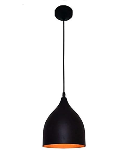 Lighthouse Vintage Aluminium Hanging Pendants Ceiling Lamp Light for Dining Hall, Restaurant (Pack of -2, Black)