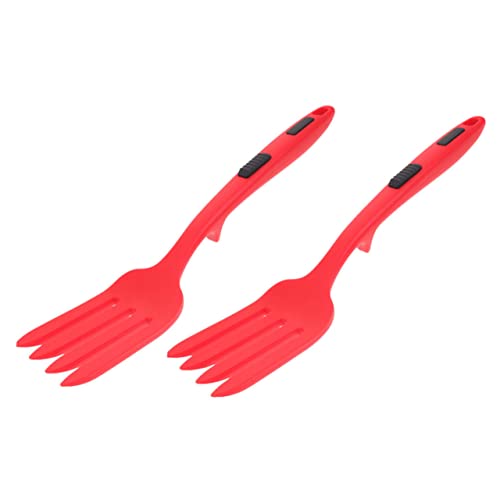 JECOMPRIS 2pezzi Forchetta Flessibile in Silicone Forchetta da Cucina Pratica e Resistente al Calore Utensili Comodi per Insalata Lavabile in Lavastoviglie