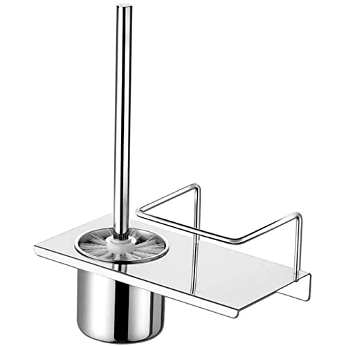 Moderno cepillo de inodoro de acero inoxidable, montado en la pared, diseño de ahorro de espacio para una limpieza eficiente del baño, cepillo para higiene de inodoro y fácil almacenamiento