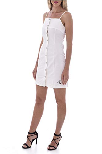 Calvin Klein Jeans Cotton Twill Button Dress Abito...