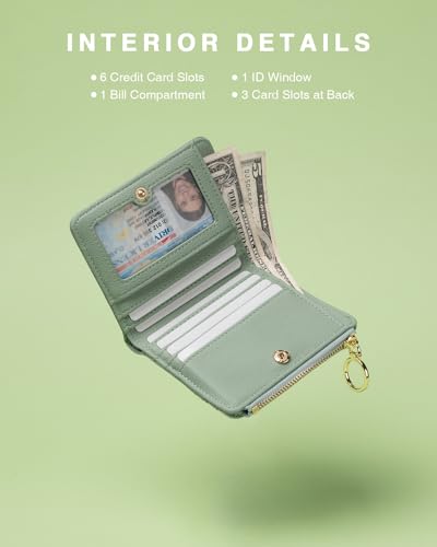 Vulkitty Wallet for Woman RFID Blocking Bifold Small Compact Leather Wallets Zipper Pocket Purse Large Capacity Card Hold Case with ID Window - Image 3