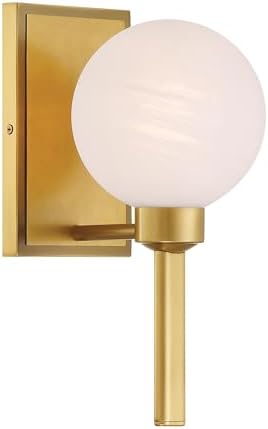 Minka Lavery 3491-732 Mooncrest 13" Tall Bathroom Sconce - Legacy Brass with Etched Alabaster Glass