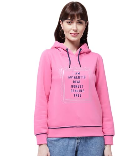 Image of Modeve Women Printed Hooded Sweatshirt for Winter