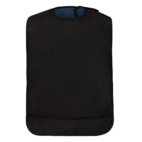 Shorewood Medical Adult Bib for Eating, Waterproof Clothing Protector with Crumb Catcher. Machine Washable (black)