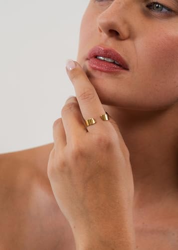 Purelei Pono Ring – Verstellbarer, Minimalistischer Statement-Ring aus Edelstahl, Wasserfest, 14K Vergoldung, 18K Rosé, Silberfarben… – Ansicht 4