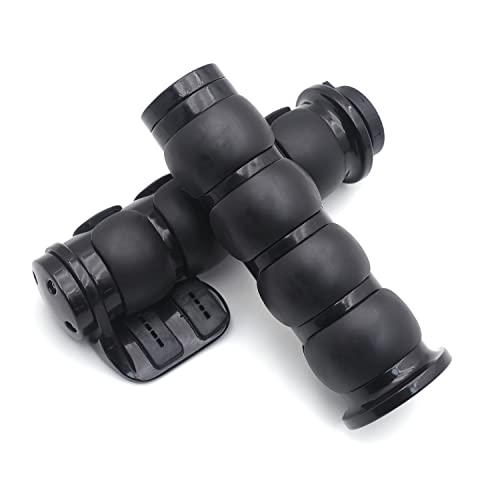 HTTMT TRHB114F-25-BK Black Rubber Hand Grips 1 inch 25mm Pair Compatible with Harley Davidson Softail Fat Boy FLSTF Kawasaki Vulcan Suzuki Intruder Road Star V Star