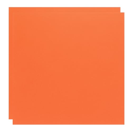 Image of ABS Plastic Sheet 8 x 8 Inch,Flexible Plastic Sheets 1 /16 Inch Thick Thermoplastic Sheet with Leather Texture Orange for DIY Crafts Decors 2Pcs