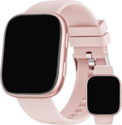 Smartwatch Damen mit 7 Armbänder & Geschenkbox, 1.83" HD Smartwatch mit Bluetooth-Anruf, Fitness Tracker mit SpO2, Pulsmesser, Schlafmonitor, Schrittzähler, IP68 Wasserdicht, 100+ Sportmodi(Hellrosa)