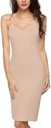 Avidlove Women Full Slips Sexy Chemise Nightgown V Neck Straight Dress Nightwear S-4XL