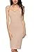 Avidlove Women Full Slips Cotton Blend V Neck Straight Dress Nightwear Skincolor (FBA) L
