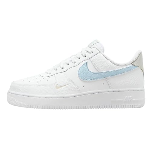 NIKE Herren AIR Force 1 '07 Sneaker, White Lt Armory Blue Light Bone, 41 EU