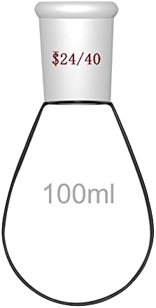 Recovery Flasks, Pear Shaped, Borosilicate Glass, with 24/40 Outer Joint - 100mL